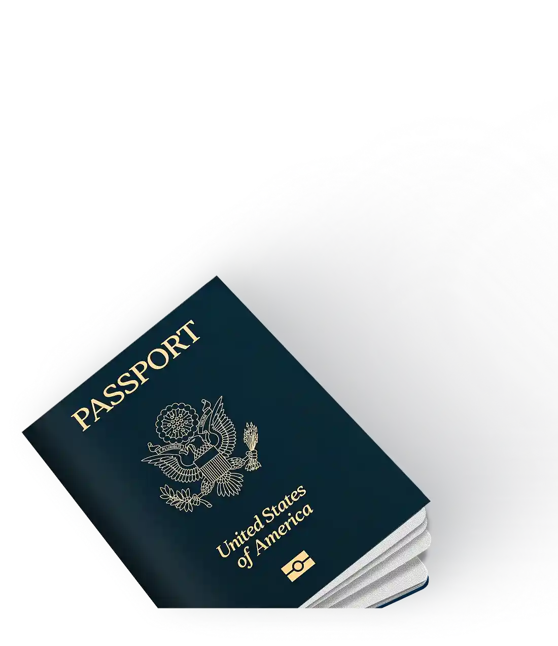 United States passport with gold lettering, symbolizing fast and secure passport processing services for renewals and applications.